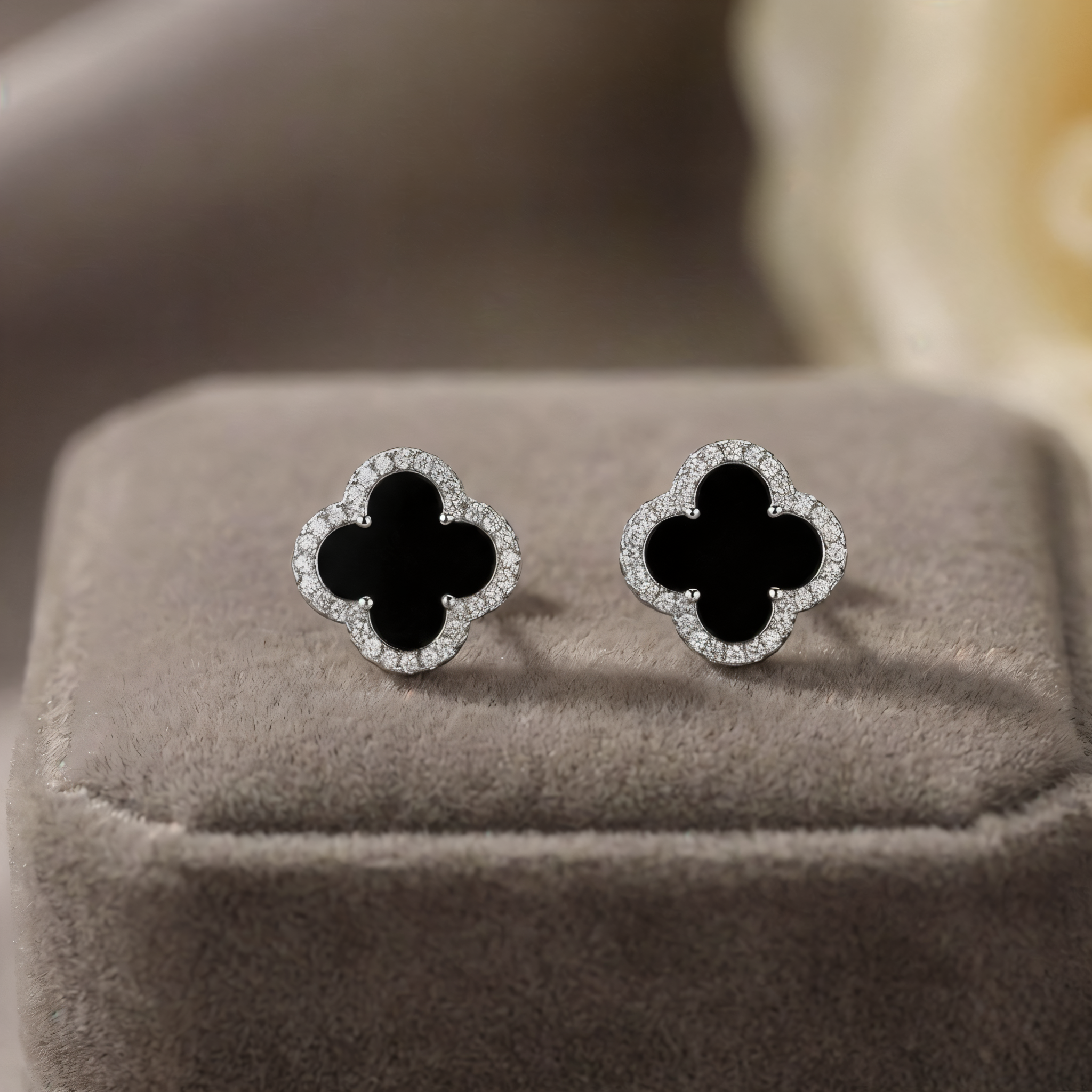 Clover CZ Stud Earrings