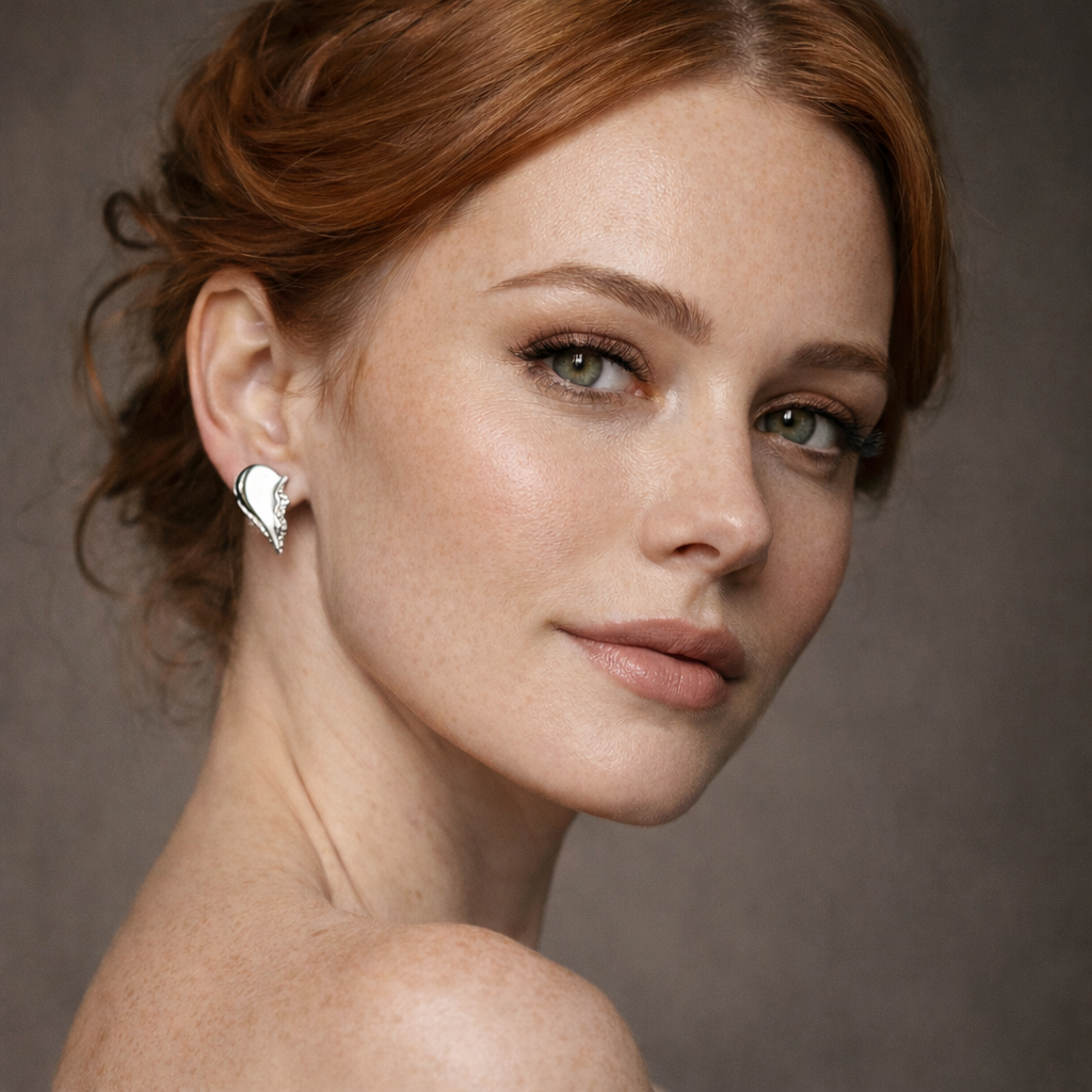 Split Pavé Heart Earrings