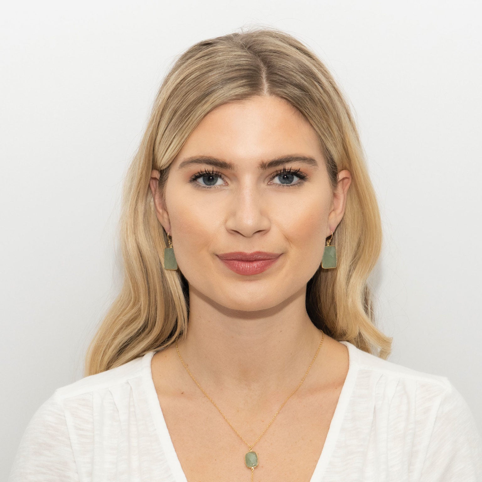 AQUA CHALCEDONY GEMSTONE DROP EARRINGS