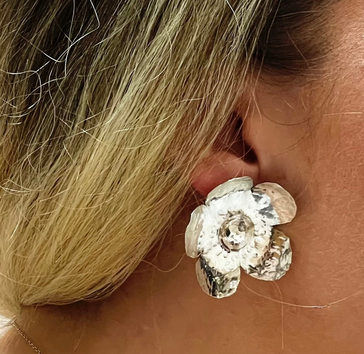 Handmade Silver Daisy Earrings