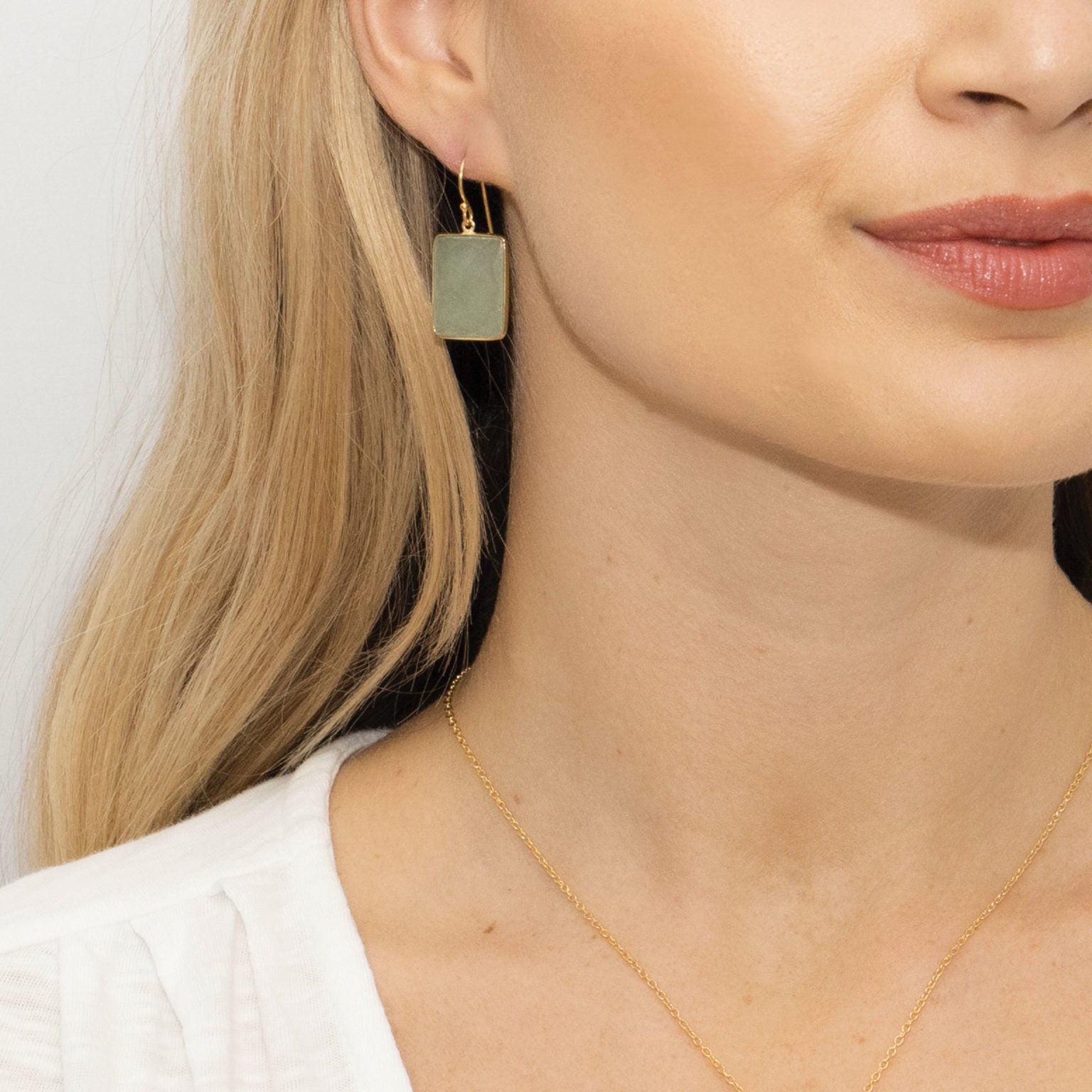 AQUA CHALCEDONY GEMSTONE DROP EARRINGS