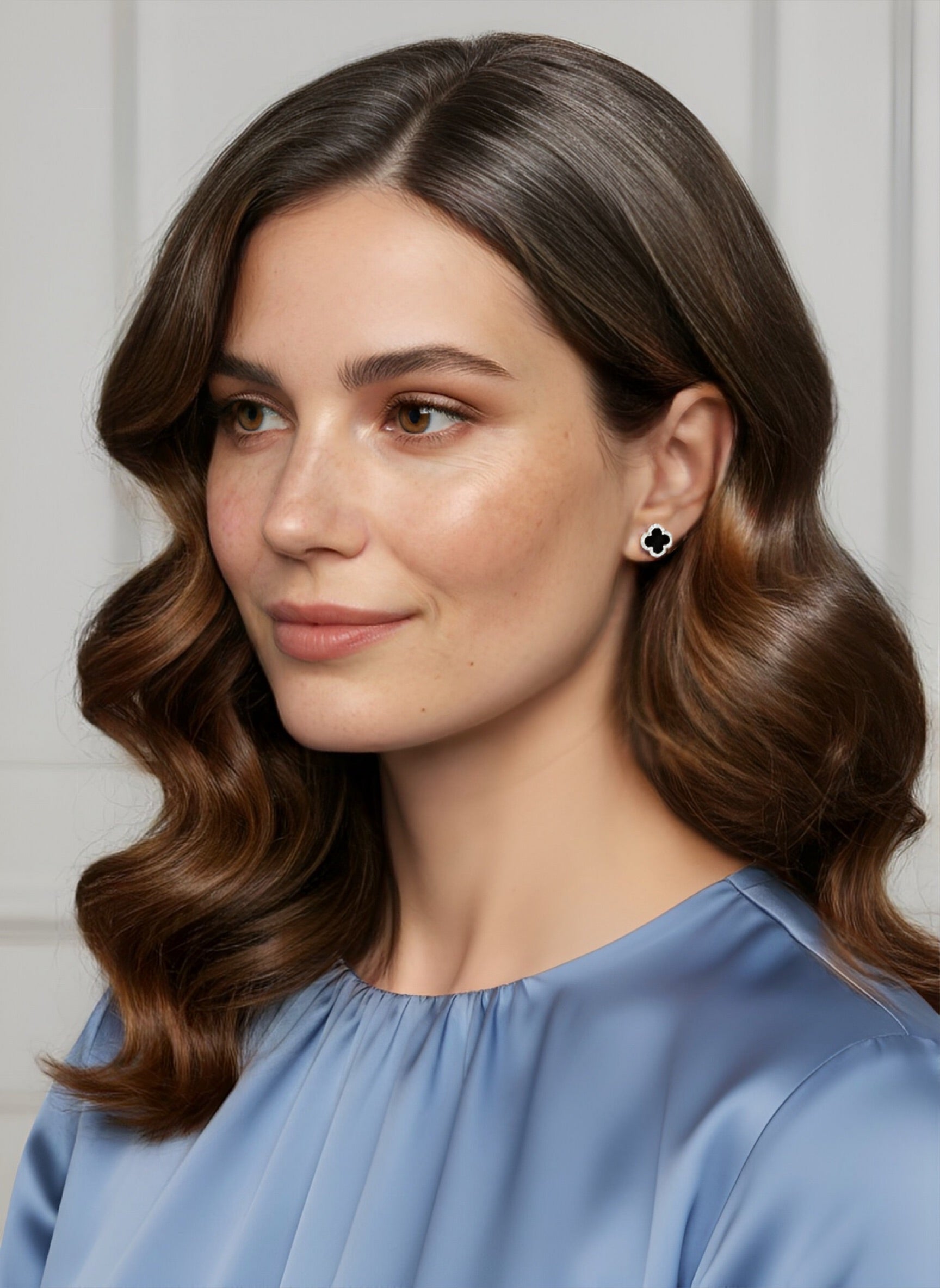 Clover CZ Stud Earrings