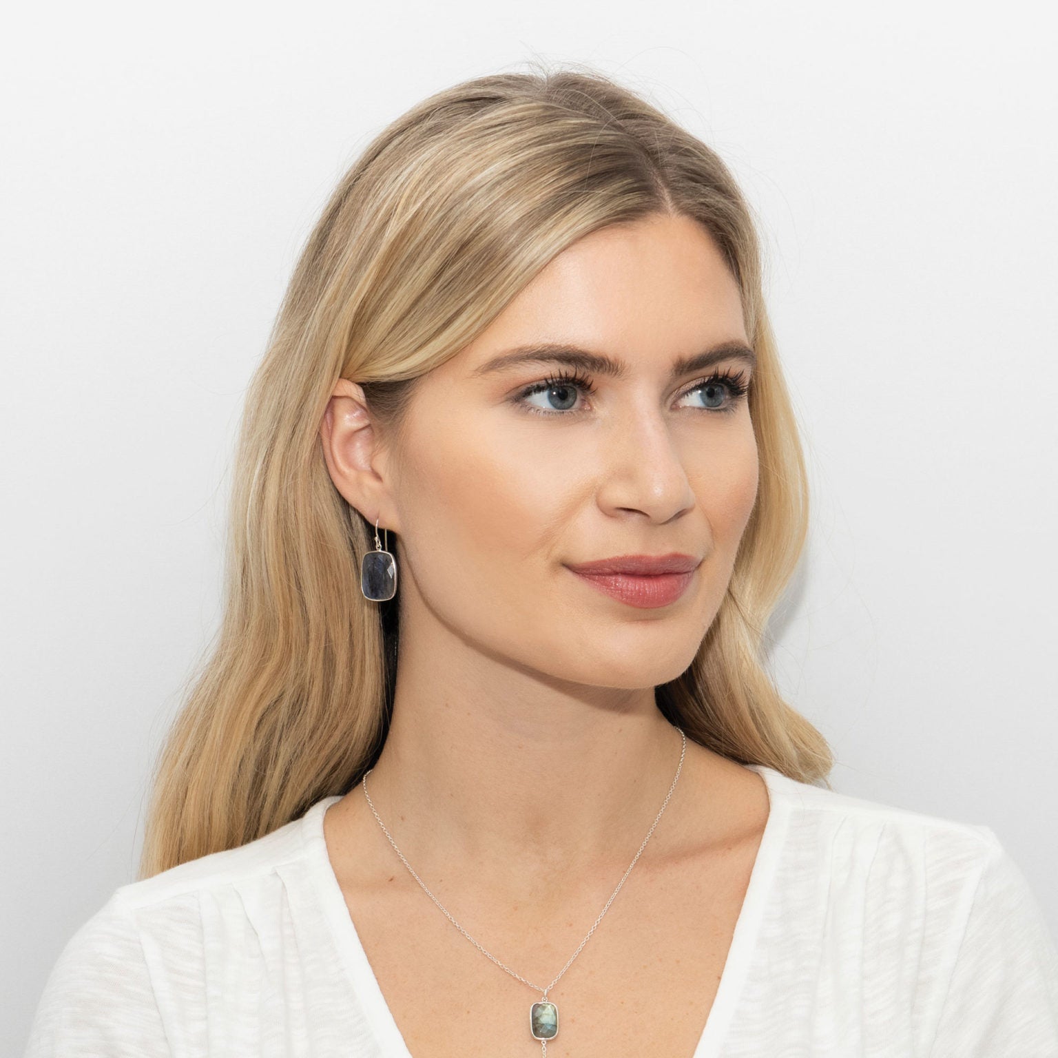 AQUA CHALCEDONY GEMSTONE DROP EARRINGS