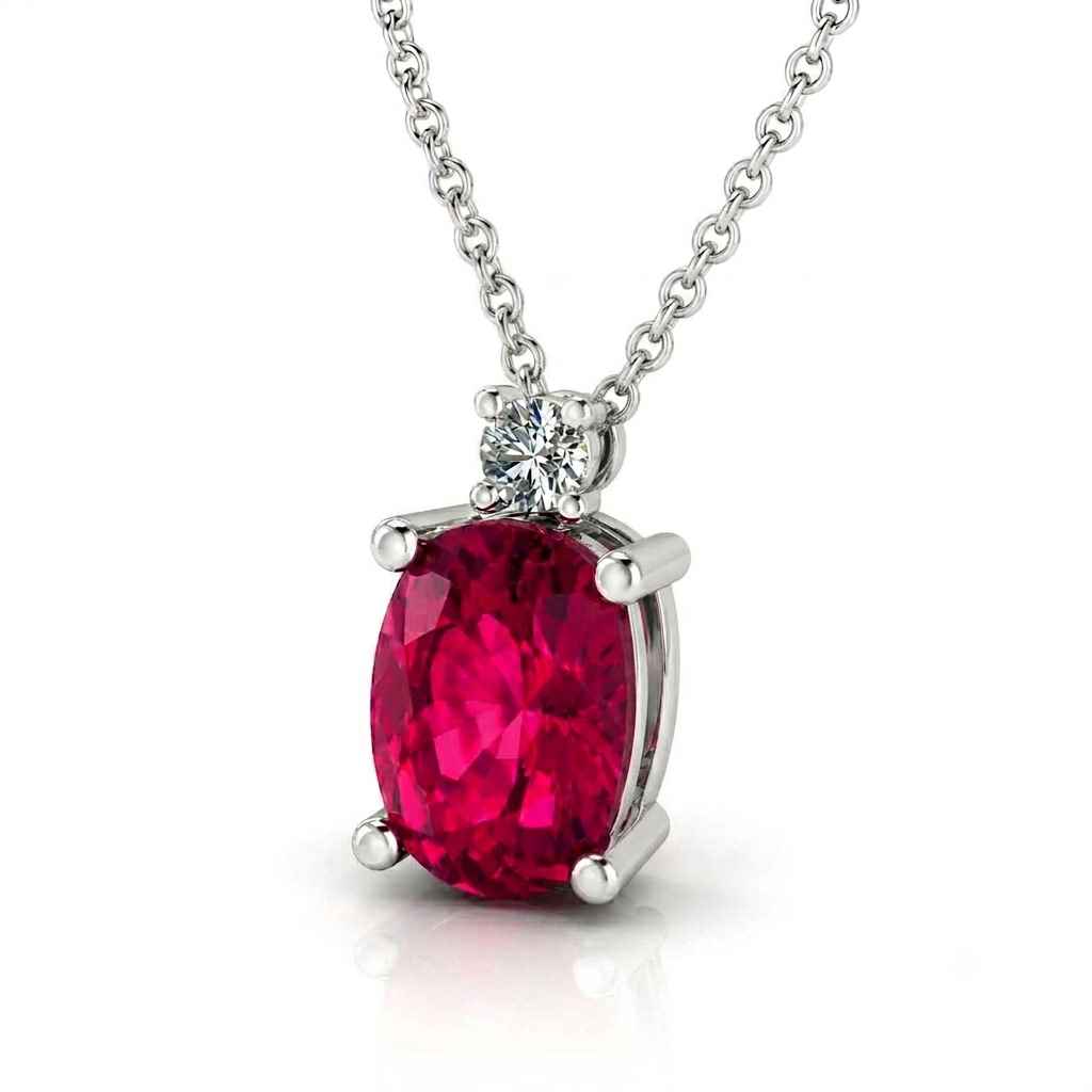 Ruby & Diamond Cushion Pendant