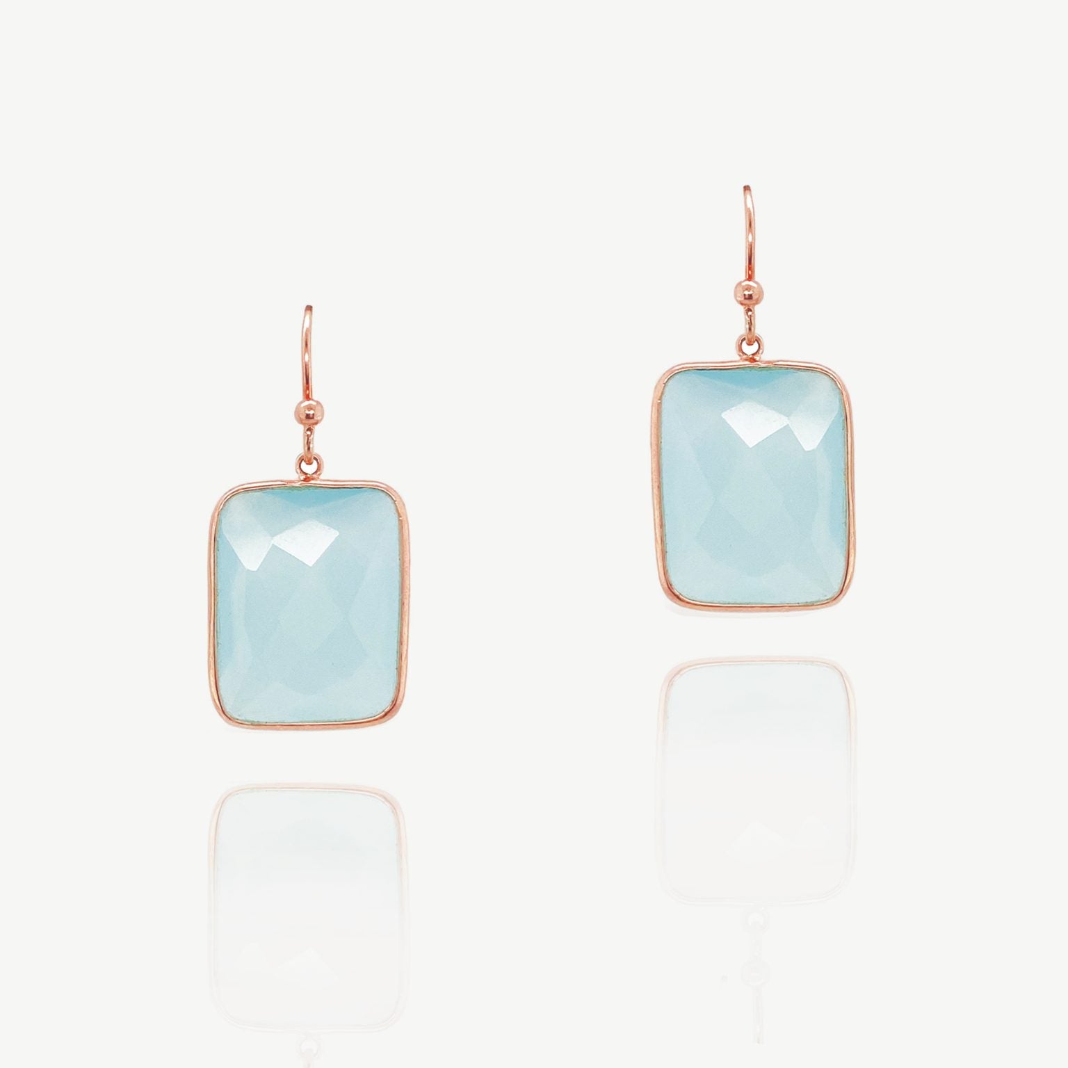 AQUA CHALCEDONY GEMSTONE DROP EARRINGS
