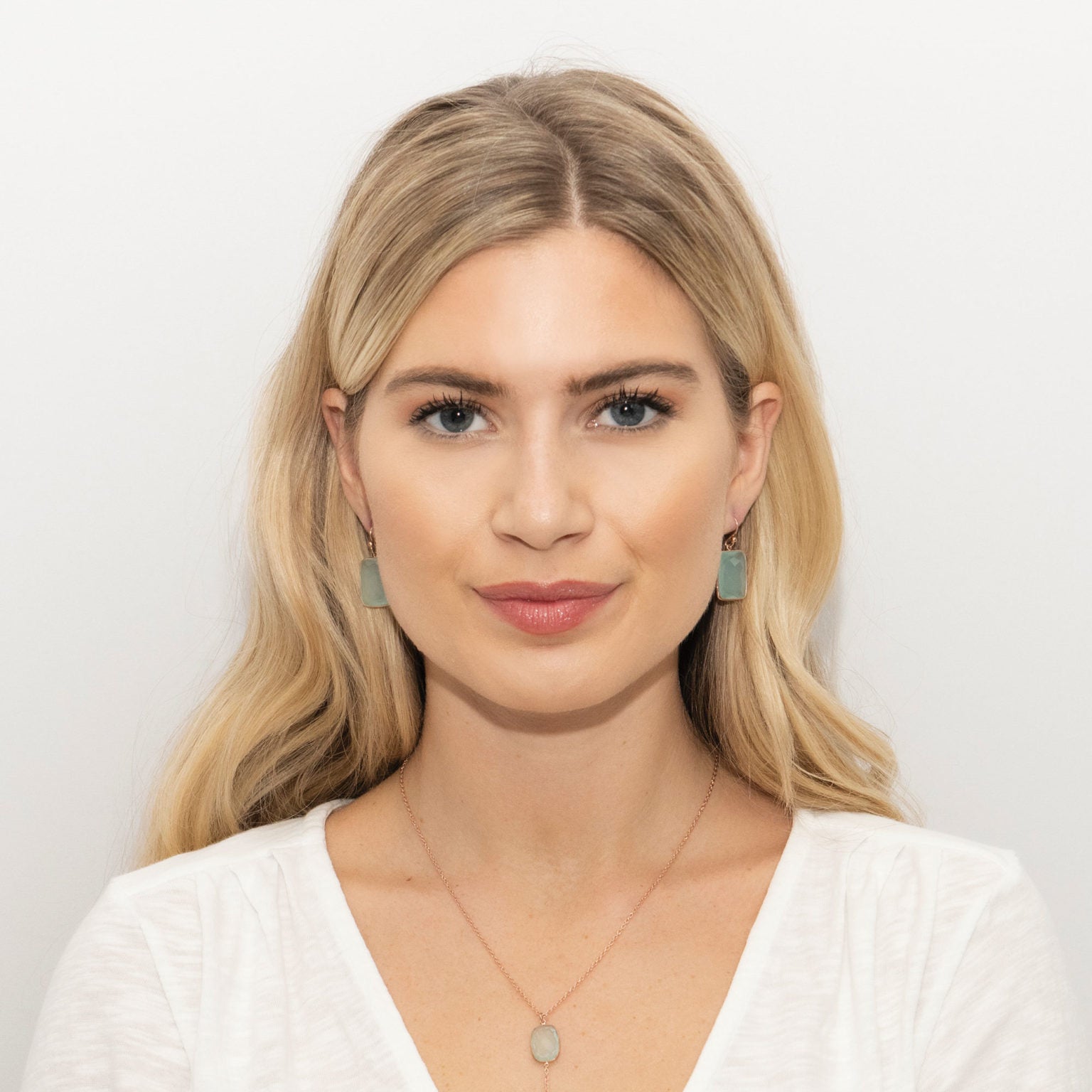 AQUA CHALCEDONY GEMSTONE DROP EARRINGS