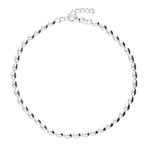 Sterling Silver Anklet with Large Seed Design