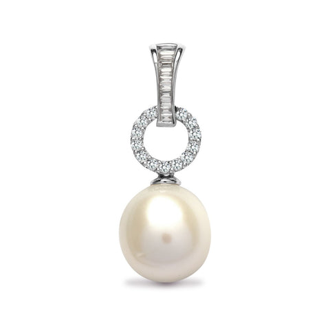 Pearl & Diamond Drop Pendant