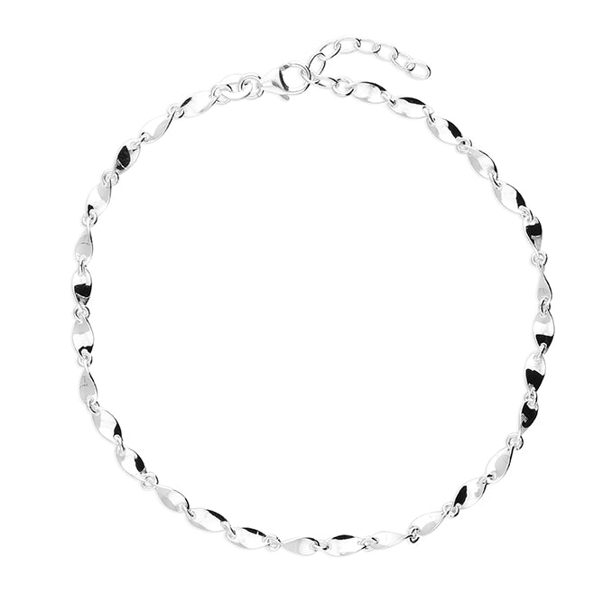 Sterling Silver Anklet with Soft Twist Design