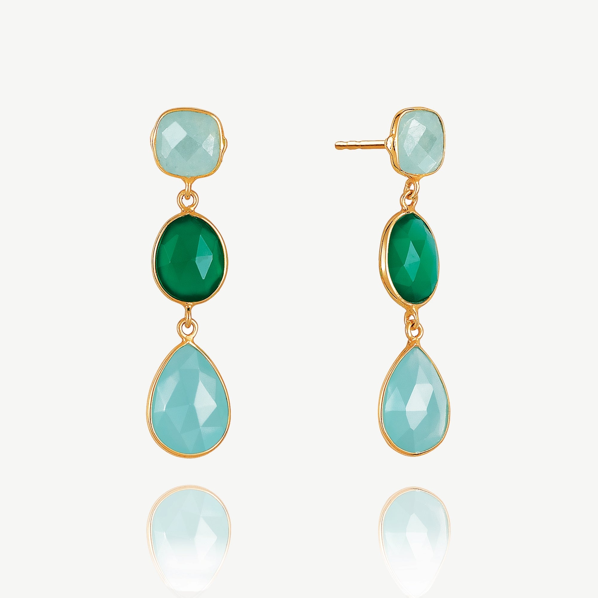 POLYNESIA GEMSTONE DROP STUD EARRINGS